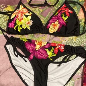 Floral Bikini Set with Tropical Print